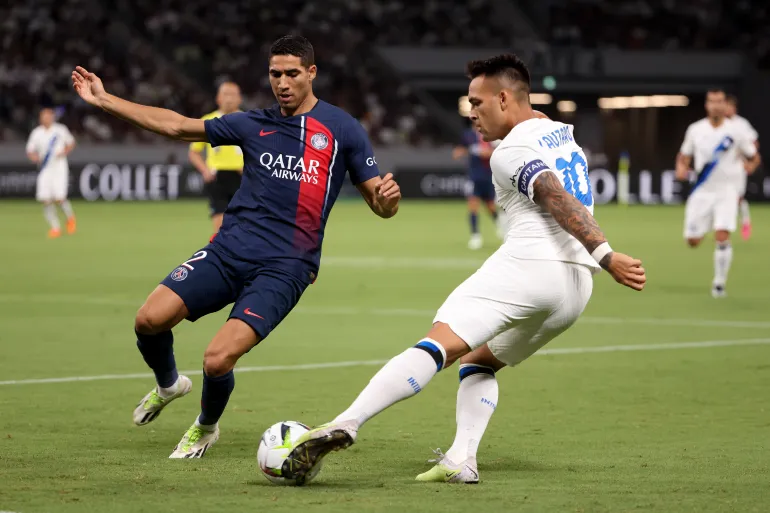 Hakimi of PSG and Lautaro of Inter Milan