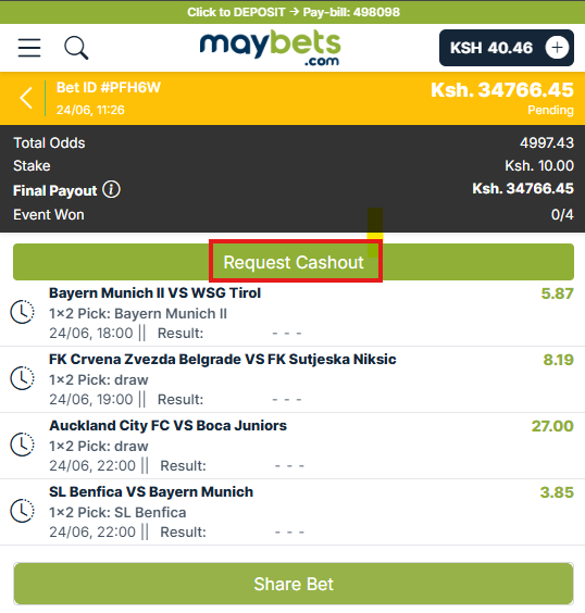 Maybets Cashout