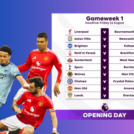 Premier League 2025/26 Fixtures. Man United vs Arsenal Headlines Opening Weekend