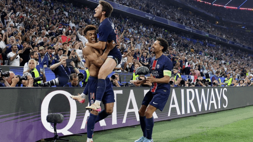 PSG Players Celebrating. They will play in the club world cup 2025