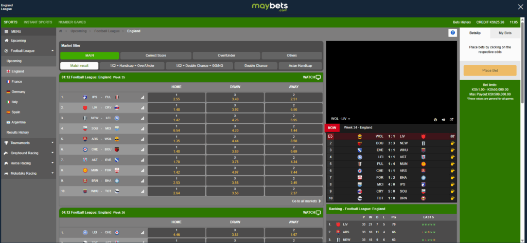 England League Virtual Betting Game